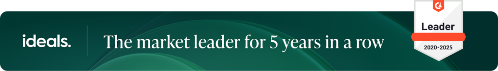 iDeals sponsor banner — “The market leader for 5 years in a row” with G2 Leader badge (2020–2025).